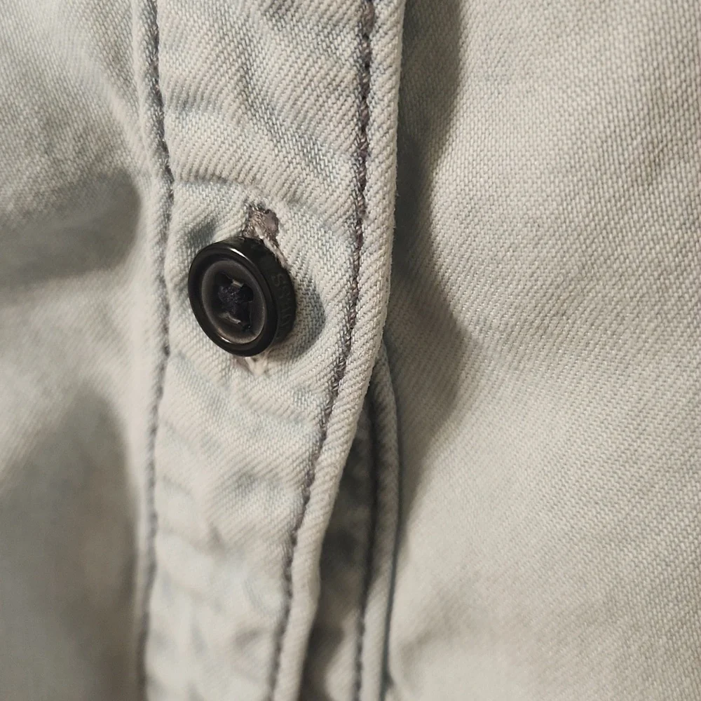 Guess Light Wash Denim Button Up Shirt - Picture 6 of 10